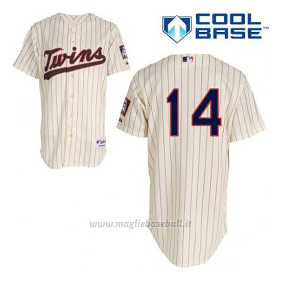Maglia Baseball Uomo Minnesota Twins Kent Hrbek 14 Crema Alterner Cool Base